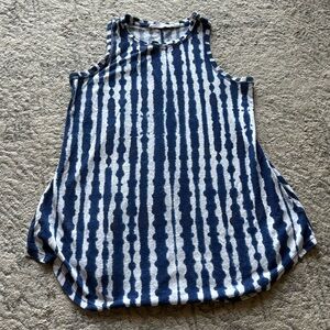 ⭐️ Athleta white and blue striped high neck tank